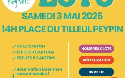 🎉 Grand Loto – Le 3 mai à 14h, Place du Tilleul à Peypin 🎉